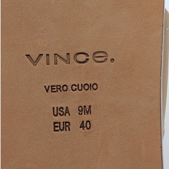 Vince Meyers Slide Sandal Women's Light Sable Beige Leather Size US9M EU40 - Picture 9 of 12